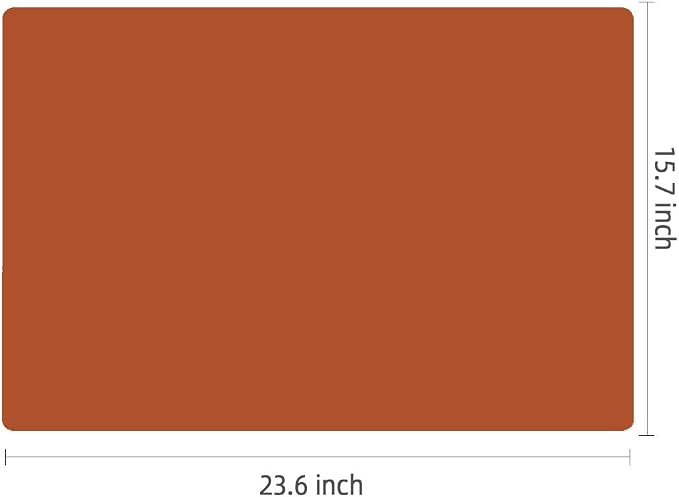 Webake Large Silicone Mat Heat Resistant Counter Mat 23.6" x 15.7", Multipurpose Nonstick Baking Pastry Mat, Reusable Extra Thick Table Mat for Resin (Brown)