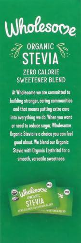 Wholesome Organic Stevia, Zero Calorie Sweetener Blend, Non GMO & Gluten Free, 2.64 Oz, 75ct (Pack of 2)