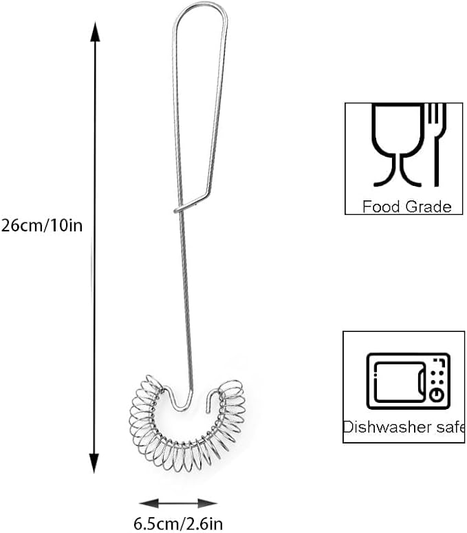 1Pc Stainless Steel Spring Coil Whisk, Handheld Spiral Wire Whipper Blender Beater, Kitchen Cooking Tools for Eggs, Cream, Sauces, Gravy, 10 inch