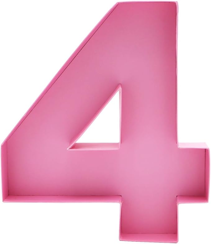 12inch Cardboard Number Fillable Food Tray Box for Charcuterie, Cupcake Arrangement,Birthday Anniversary (Pink 4)