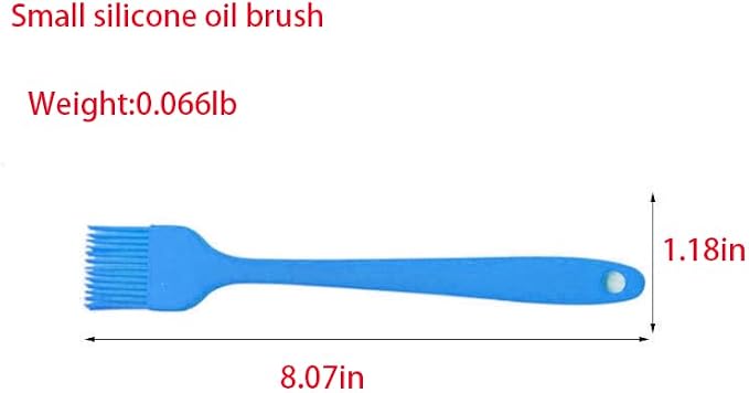 Silicone Basting Brush, Heat Resistant Oil Pastry Brush for Cooking Baking Grilling BBQ, 8 Colors ，Green, Orange, Blue, Pink, Red, Purple, Black, Yellow (Blue)