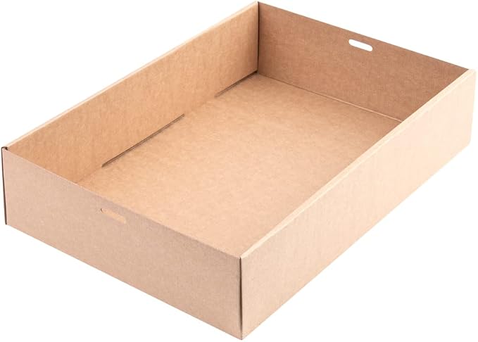 Restaurantware Cater Tek 14.3 x 10 x 3.2 Inch Catering Boxes 10 Insert Tab Lock Baked Goods Boxes - Window Lids Easy Assembly Kraft Paper Window Pastry Boxes For Charcuterie Or Cupcakes