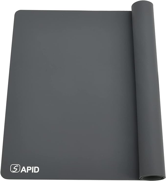 Sapid Extra Large Silicone Sheet for Crafts, Thick Silicone Jewelry Casting Mats, Nonstick Nonslip Silicon Mat for Epoxy Resin, Art Painting, Heat- Resistance Counter Mat (20"×27.9", Dark Gray)