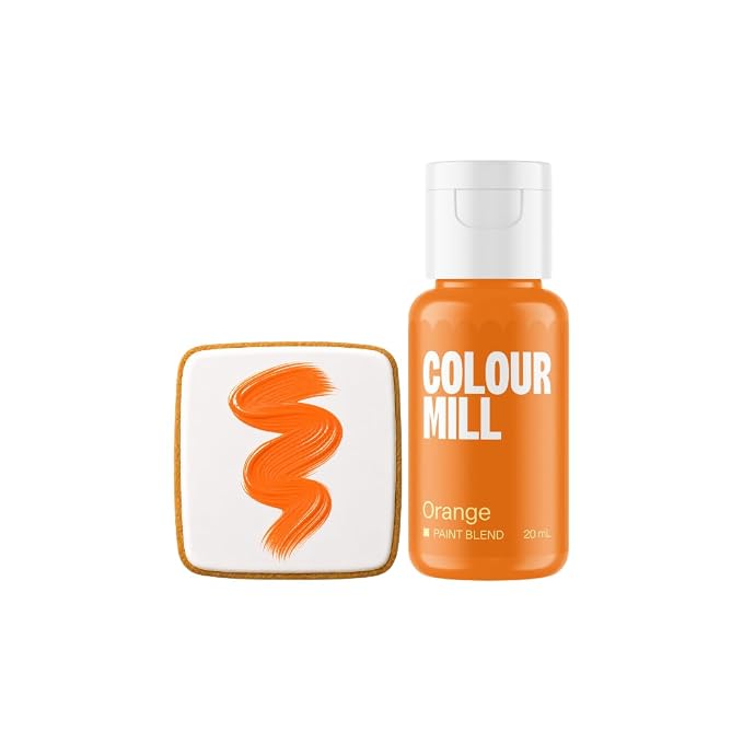 Colour Mill Edible Food Paint – Vibrant Cake & Fondant Decorating Colors for Cookies, Chocolate, Royal Icing & Desserts 20 Milliliters - Matte Orange