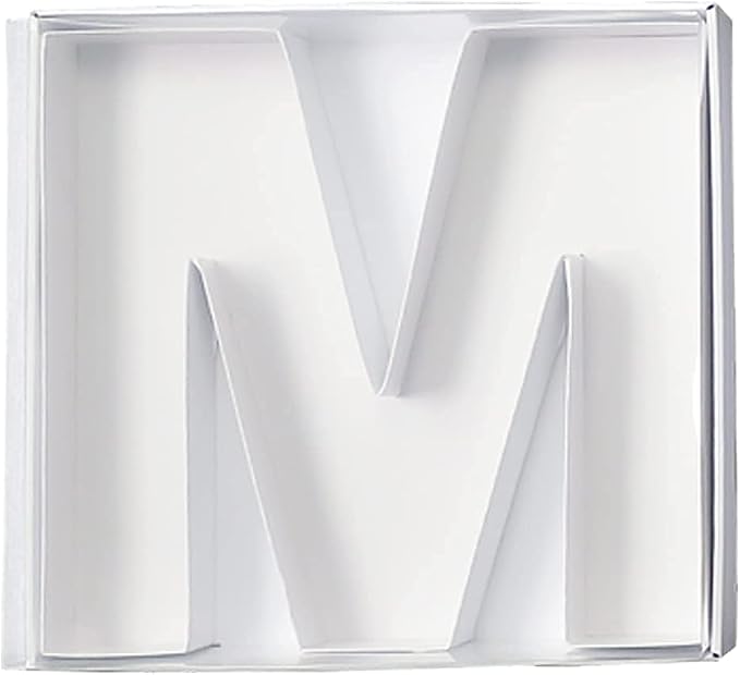 WENPACK 12.5" Cardboard Letter Shaped Mache Charcuterie Strawberries Fillable Sweets Decorative Box with Clear Lid (White, M)