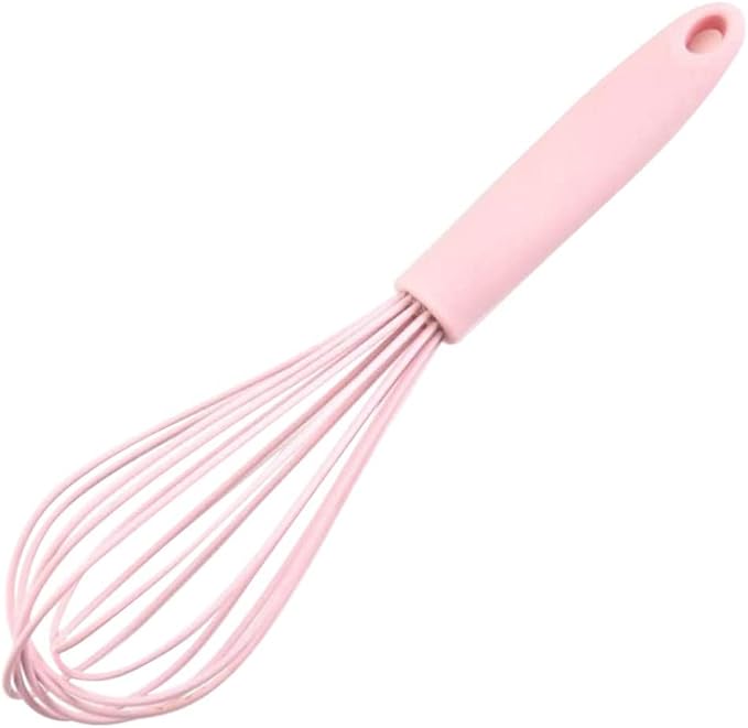 Silicone Whisk for Cooking and Baking, 10in Pink pink color