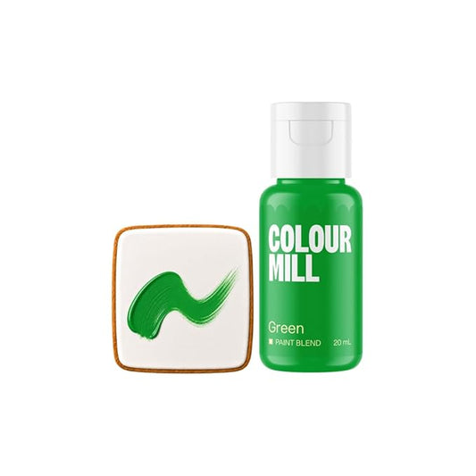 Colour Mill Edible Food Paint – Vibrant Cake & Fondant Decorating Colors for Cookies, Chocolate, Royal Icing & Desserts 20 Milliliters - Matte Green