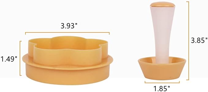 SEULEME Tart Shell Molds, Pastry Dough Tamper Kit Fruit Pie Maker Flower/Circle Cookies Biscuit Cutter Baking Tool for Making Cupcake Muffin, Pecan Pies, Cheesecakes and Desserts (Yellow-2pcs)