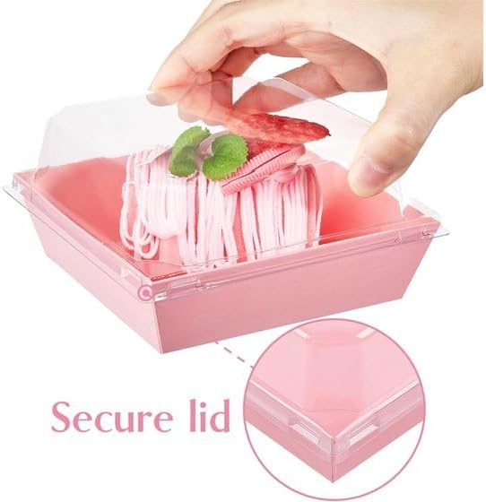 Charcuterie Boxes with Clear Lids, 5.32 x 4.92 x 2.36 Inch Dessert Boxes, Square Disposable Paper Bakery Boxes to Go Food Containers for Desserts, Sandwich, Cookie, Sushi