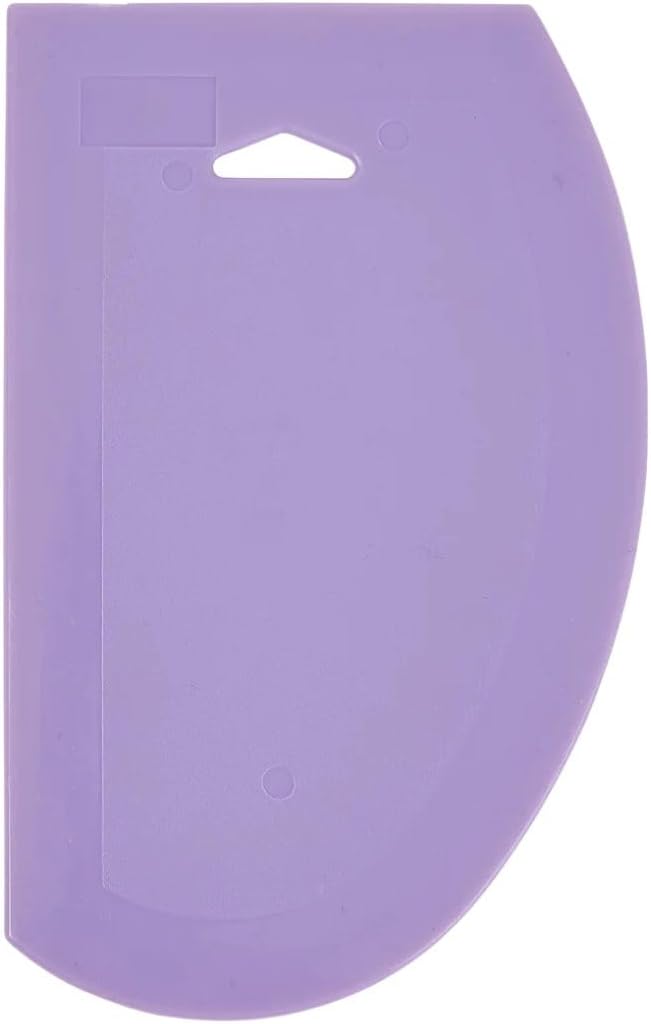 Soro Essentials- 7-1/2" x 4” Dough Scrapers Purple Color Plastic Set of 6- Food Safe Plastic Bowl Scraper Sharp Edge Scraper Bench Scraper Bakeware Decorating Tools Sculpting Modelling Tools