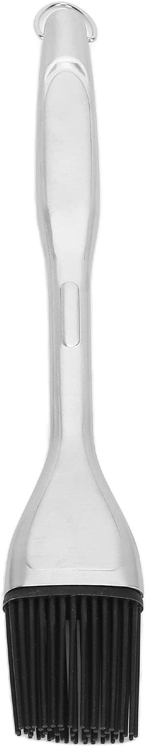 Silicone Basting Brush with Stainless Steel Handle | Heat Tolerant Up to 600°F for Baking/Grilling/BBQ | Non - Shedding Filaments, Easy to Maintain Dishwasher Safe Oil Brush (New black handle)