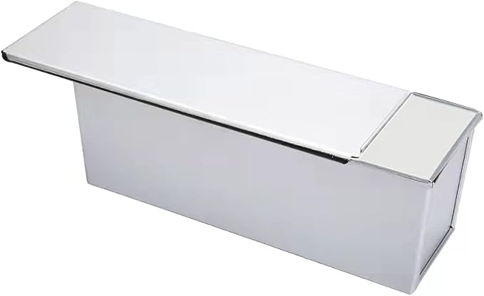 Aluminized Steel Pullman Loaf Pan with Lid, 10x3.93x4.4in, Non-Stick Inside and Out, Commercial Grade, Perfect for Bread Lovers