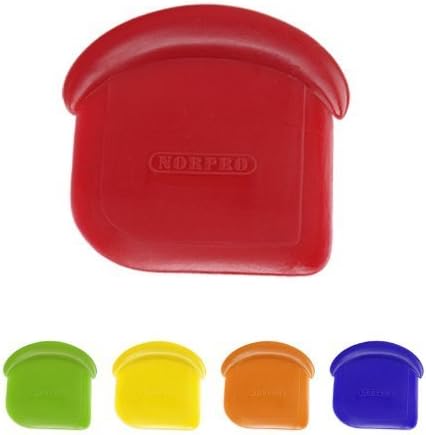 Norpro My Favorite Colored Scraper | Size 3" x 3" x .5" | 4-Count Assorted Colors