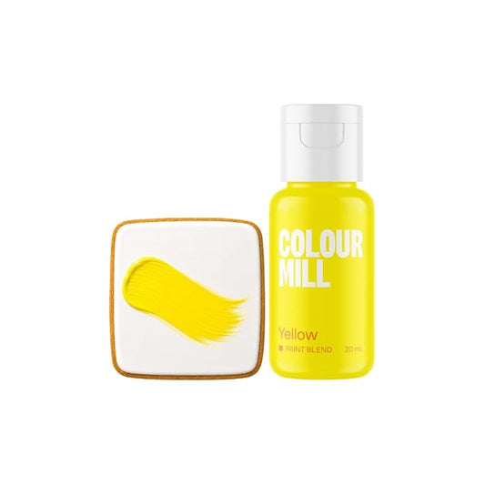 Colour Mill Edible Food Paint – Vibrant Cake & Fondant Decorating Colors for Cookies, Chocolate, Royal Icing & Desserts 20 Milliliters - Matte Yellow