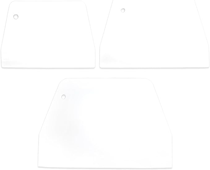 pson 3Pcs Plastic Trapezoidal Scraper, Food-Grade Kitchen Tools for Bread, Cake, Pizza, Multi-Purpose Baking Accessories(3 Size, White)