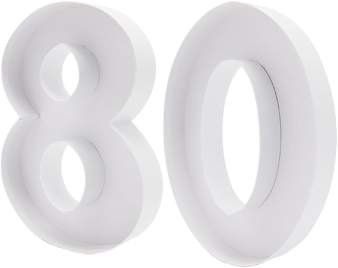 12inch Cardboard Number Fillable Food Tray Box for Charcuterie, Cupcake Arrangement, Birthday Anniversary (White, 80)
