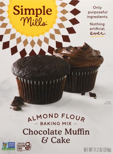 Simple Mills, Chocolate Muffin & Cake Almond Flour Mix, 11.2 Ounce (Pack of 2)