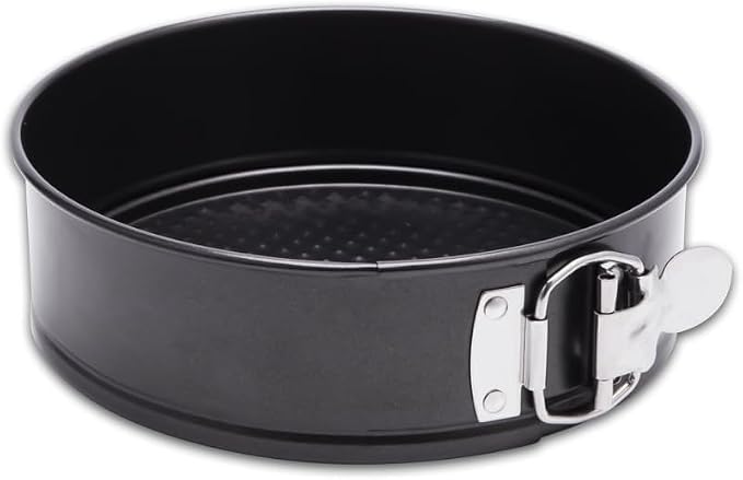 9 Inch Non-stick Springform Pan with Removable Bottom, Leakproof Round Bakeware for Cheesecakes, Cakes and Quiches, Carbon Steel, Black