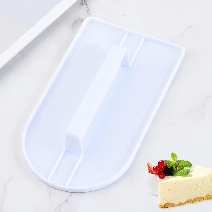 2 Pieces Fondant and Icing Smoother Fondant Smoothing Tool Cake Scraper Smoother Cake Icing Trowel Cake Icing Smoother Cake Polisher for Cakes Decorating, 5.7 x 3.1 Inches, White