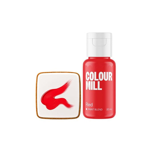 Colour Mill Edible Food Paint – Vibrant Cake & Fondant Decorating Colors for Cookies, Chocolate, Royal Icing & Desserts 20 Milliliters - Matte Red