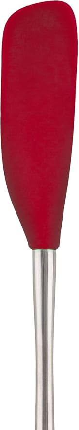 Tovolo Flex-Core Long-Handled Silicone Jar Scraper Spatula, Stainless Steel Handle, Heat-Resistant Silicone Head With Curved Front for Scooping & Scraping, Dishwasher-Safe & BPA-Free, Cayenne