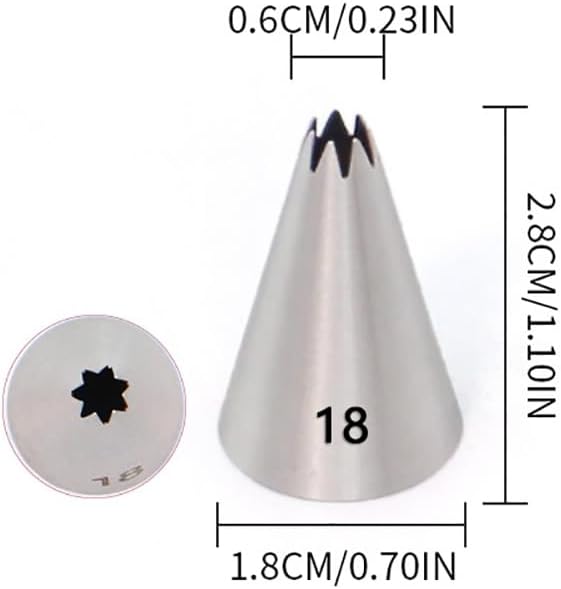 GSHLLO 15 Pcs Stainless Steel Star Piping Tips Flower Petal Leaf Icing Tips Cake Decorating Tips Set Metal Cupcake Frosting Nozzles Cream Pastry Nozzles Baking Tools for Birthday Wedding