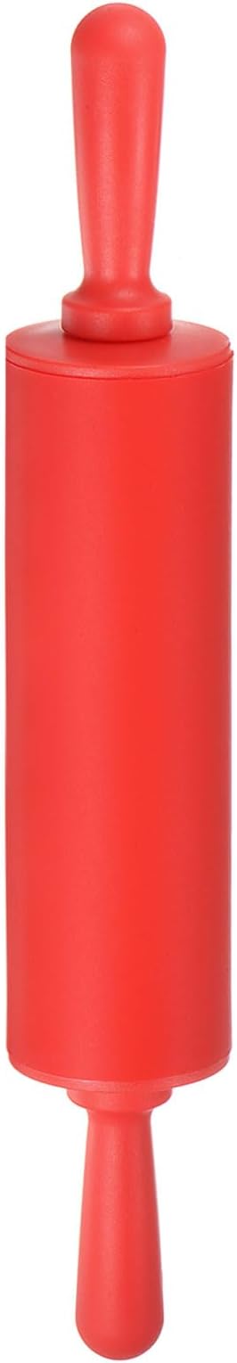 HARFINGTON Silicone Rolling Pins for Baking 12 Inch Non Stick Rolling Pin Small Roller Playdough Rolling Pins for Dough Pizza Pastry Fondant Kitchen, Red