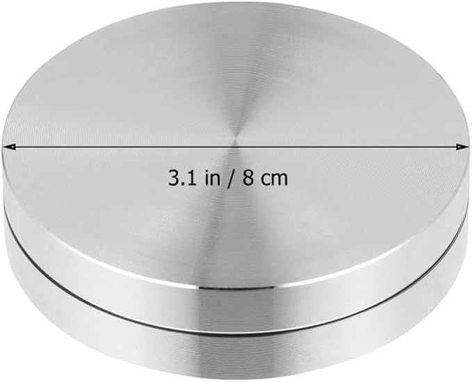 SHINEOFI Aluminum Alloy Turntable Bearing 3.14In Round Rotating Cake Stand Base for Baking Tray Swivel Display and Serving