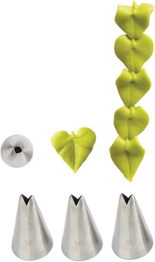 Leaf Piping Tip #352, 3-Piece Set – Create Stunning Leaves and Elegant Floral Embellishments