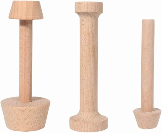 3 Pieces Wooden Tart Tamper Set Double Side Pastry Dough Tamper Egg Tarts Tamper Pastry Tools DIY Cake Pastry Tools for Making Egg Tart, Pasta, Cheesecakes Dessert Kitchen Baking Tools