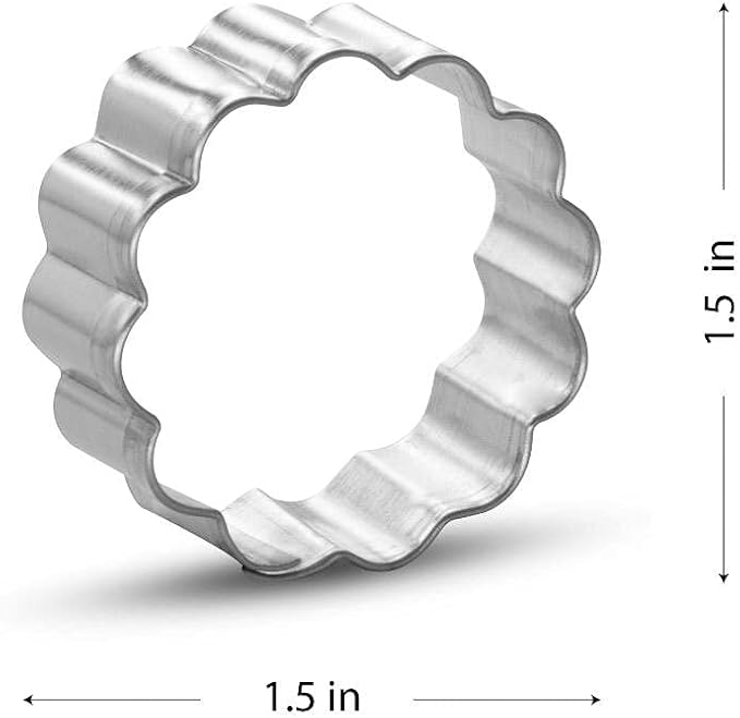 Mini Fluted Round Circle 1.5 Inch Cookie Cutter from The Cookie Cutter Shop – Tin Plated Steel – Made in the USA