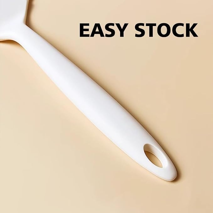 Tamagoyaki Spatula，Nonstick Pancake Shovel，Silicone Omelette Spatulas for Egg, Cookie, Omelette, Fish, Burgers (White)