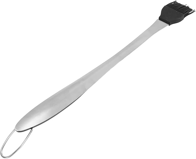 Basting Brush with Heat Tolerant Handle | Food Grade Silicone Head for Oil/Butter/Sauce | Stainless Steel Long Handle Pastry & BBQ Brush | Multipurpose Kitchen Tool