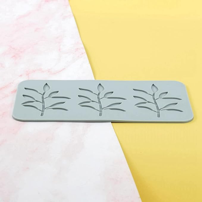 TUKE 3D Leaves Silicone Molds Flower Cake Fondant Mat Bee Leaf Pastry Moulds Rose Impression Chocolate Hollow Lace Mold (Leaf_8.2x3.8x0.12inch_I)
