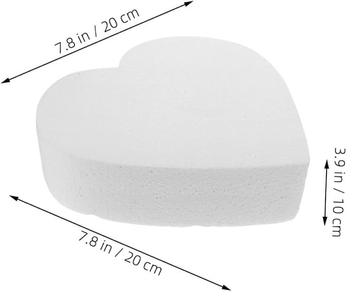 STOBAZA Heart Shaped Cake Dummy for Decorating Practice for Wedding Displays Cake Crafting Baking Practice Lightweight Smooth for Easy