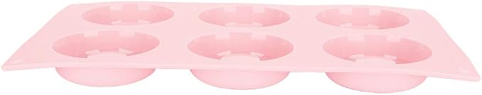 aqxreight 6 Cavity Silicone Donut Baking Pan Tray with Easy Release Reusable Biscuit Kitchen Tool for Cakes Donuts Candies Pink Blue Dessert Maker (Pink)