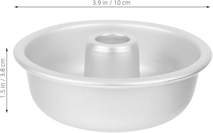 Aluminum Ring Cake Pan, Non-Stick Round Pasteles Baking Mold, Central Tube Pan for Baking Pound Cake, Chocoflan Flan Mold Set for Home Kitchen Donuts and Desserts, 3.9X1.5 Inch