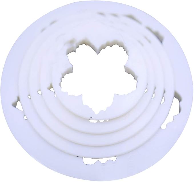 SK 5-Piece Peony Fondant Cutters Set Sugarcraft Modeling Tools Kit for Cake Decoration White