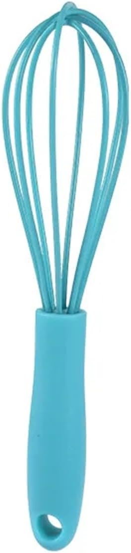 6 Inch Handheld Manual Mixer Silicone Stainless Steel Whisk for Whipping Cream Beating Eggs Mixing Flour Baking Tool(SKY BLUE)
