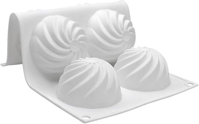 mostsom Spiral Shape Chocolate Candy Molds 6 Cavity Silicone Baking Mold Ice Cube Tray-Wedding,Festival,Parties and DIY Crafts (Spiral H1_11.8x7x1.4inch)
