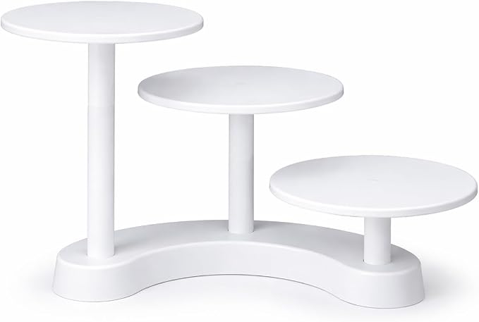 Oasis Supply 3-Tier Cascade Cake Stand – White Plastic Dessert Display Stand, Tiered Cupcake Stand for Cakes, Cupcakes, Weddings, Birthdays & Party Decorations