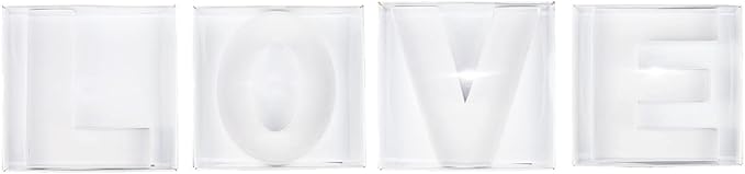 WENPACK 12.5" Cardboard Letter Shaped Mache Decorative Strawberries Fillable Sweets Candy Box with Clear Lid (White, L)