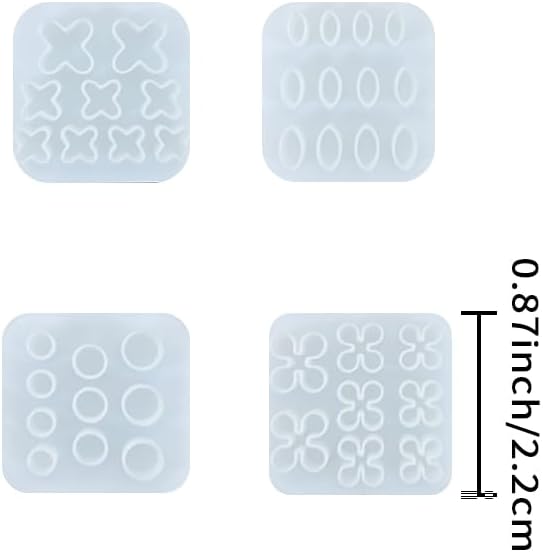 Xaekicr 4PCS Polymer Clay Molds for Flower Earrings – Silicone Clay Cutters for DIY Floral Jewelry Making, Clay Tools for Polymer Clay Earring Craft