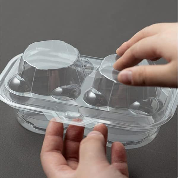 Clear Cupcake Boxes with 2 Compartment,Plastic Stackable Cupcake Carrier Holder Box - BPA-Free,Durable,Keep Your Cupcakes or Muffins Delicious (15)