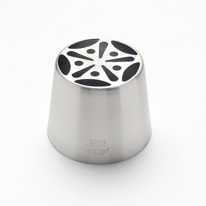 1 Piece Stainless Steel XXL Russian 5 Petals Stamen Flower Icing Tips,Cake Decorating Piping Nozzles,Pastry Frosting Russian Piping Tips for Cake Decoration, Forsting Flower Piping Tips