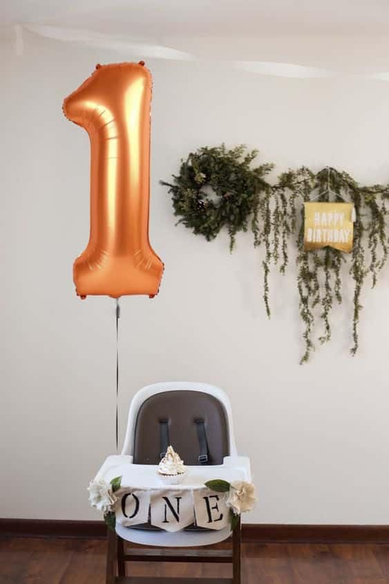 Orange Number 1 Balloon 40 Inch, 1st Birthday Balloon for Baby Boy Girl Toddler First Birthday Decorations, Shiny Orange Party Supplies