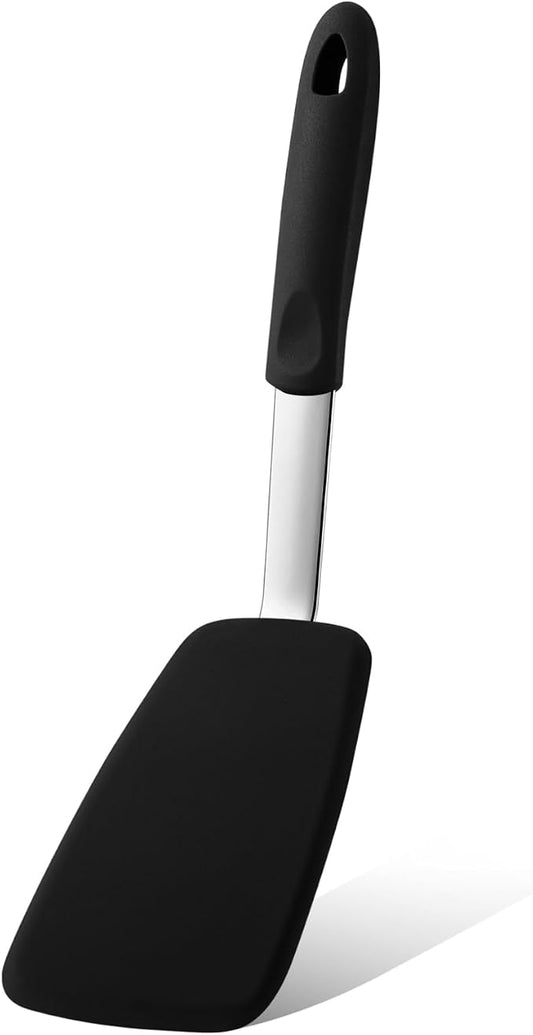 Large Silicone Spatula Flexible Silicone Cookie Spatula Heat Resistant Large Pancake Turner for Kitchen Use Nonstick Cookware No Scratch Cooking Flipper for Egg Pancake