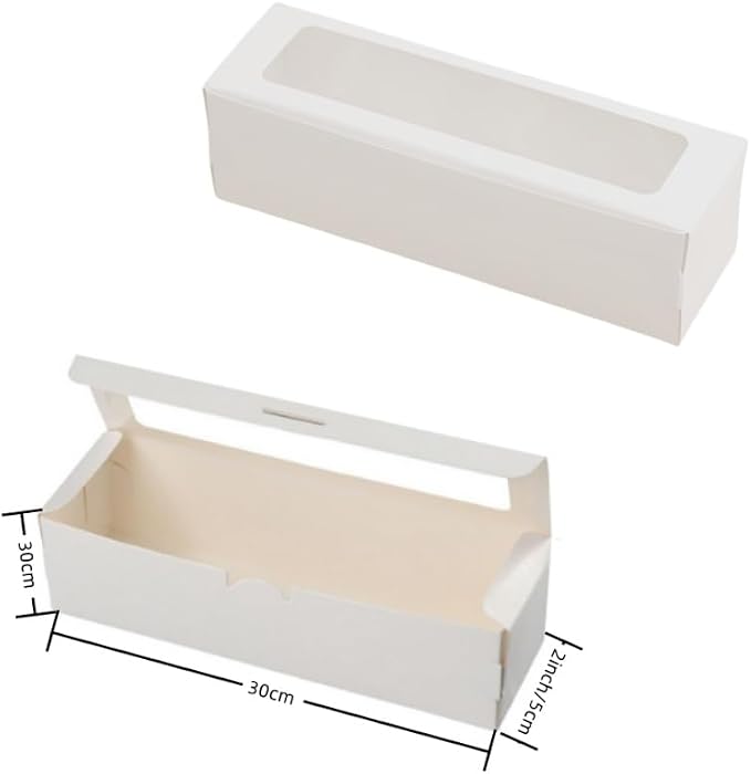 20 Pcs White Muffin Boxes,2x2x7 Small Pastry Boxes with Window,Small Bread Box,For Macaron,Cookies,Candy,Chocolate,Baked Goods Packaging Takeout Boxes