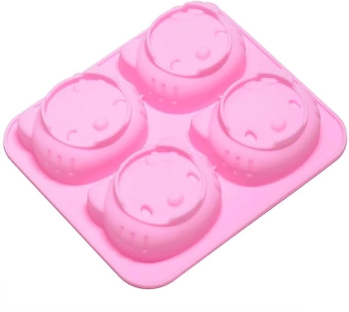 INKU 4 Cups Hello Kitty Silicone Fondant Cake Mold,Ice mold,Chocolate tray,Birthday Cake Decoration 4 Inch silicone Cake mold soap cake chocolate decorations