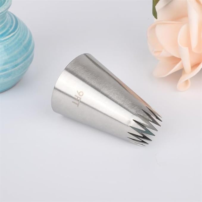 Churro Piping Tip, Piping Tips for Eclair, Open Star Pastry Tip Large for Piping, Icing Tips, Decorating Tools, Icing and Piping Tips (9FT)